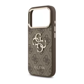   CG MOBILE iPhone Air GUESS 4G BIG CLASSIC LOGO szilikon telefonvédő ütésállóság, bőr hatású hátlap, FEKETE/ARANY