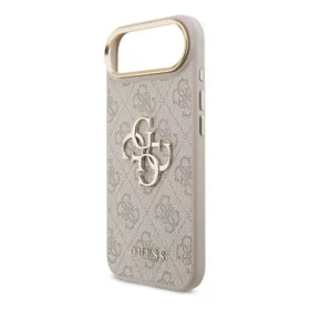   CG MOBILE iPhone Air GUESS 4G BIG CLASSIC LOGO szilikon telefonvédő ütésállóság, bőr hatású hátlap, RÓZSASZÍN/ARANY