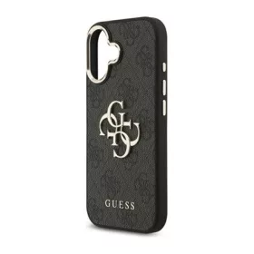   CG MOBILE iPhone 17 GUESS 4G BIG CLASSIC LOGO szilikon telefonvédő ütésállóság, bőr hatású hátlap, FEKETE/ARANY