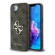 CG MOBILE iPhone 16e GUESS PU 4G METAL LOGO CASE műanyag telefonvédő ütésállóság, bőr hatású hátlap, BARNA