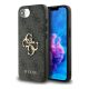 CG MOBILE iPhone 16e GUESS PU 4G METAL LOGO CASE műanyag telefonvédő ütésállóság, bőr hatású hátlap, SÖTÉTSZÜRKE