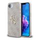 CG MOBILE iPhone 16e GUESS PU 4G METAL LOGO CASE műanyag telefonvédő ütésállóság, bőr hatású hátlap, RÓZSASZÍN
