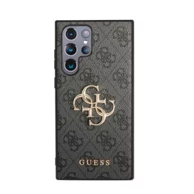   Cg Mobile Samsung S24 Ultra 5G GUESS 4G BIG METAL LOGO műanyag telefonvédő ütésállóság, bőr hatású hátlap, SZÜRKE