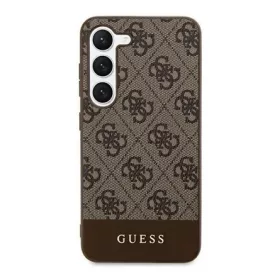   CG Mobile Samsung S24 Ultra 5G GUESS 4G STRIPE műanyag telefonvédő textil hátlap BARNA