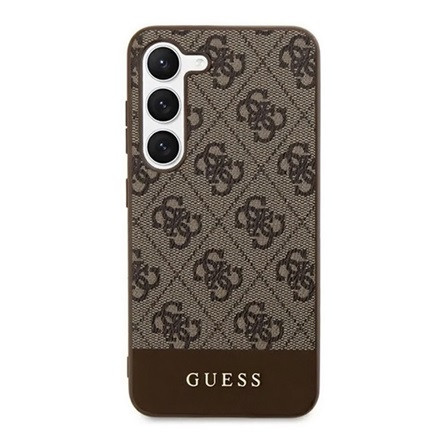 CG Mobile Samsung S24 Ultra 5G GUESS 4G STRIPE műanyag telefonvédő textil hátlap BARNA