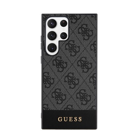 Cg Mobile Samsung S24 Ultra 5G GUESS 4G STRIPE műanyag telefonvédő textil hátlap SZÜRKE
