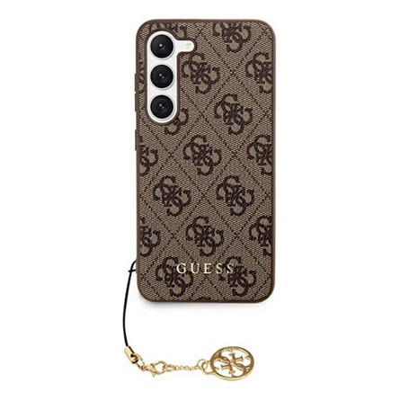 CG Mobile Samsung S24 Ultra 5G GUESS 4G CHARMS műanyag telefonvédő textil hátlap, telefondísz, BARNA
