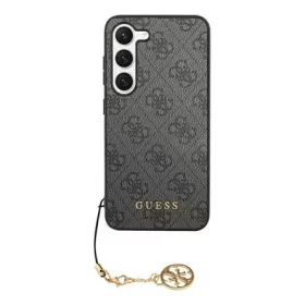   CG Mobile Samsung S24 Ultra 5G GUESS 4G CHARMS műanyag telefonvédő textil hátlap, telefondísz, SZÜRKE