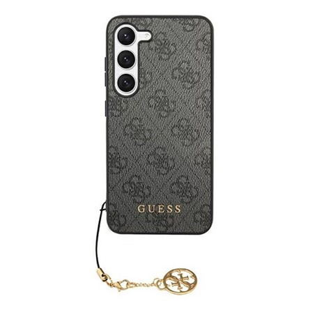 CG Mobile Samsung S24 Ultra 5G GUESS 4G CHARMS műanyag telefonvédő textil hátlap, telefondísz, SZÜRKE