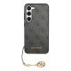 CG Mobile Samsung S24 Ultra 5G GUESS 4G CHARMS műanyag telefonvédő textil hátlap, telefondísz, SZÜRKE