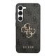 CG Mobile Samsung S24 Plus 5G GUESS 4G BIG METAL LOGO műanyag telefonvédő ütésállóság, bőr hatású hátlap, FEKETE