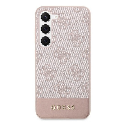 CG Mobile Samsung S24 5G GUESS 4G BIG METAL LOGO műanyag telefonvédő ütésállóság, bőr hatású hátlap, RÓZSASZÍN