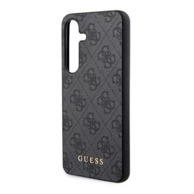   CG MOBILE Samsung S24 GUESS 4G METAL GOLD LOGO műanyag telefonvédő textil hátlap FEKETE