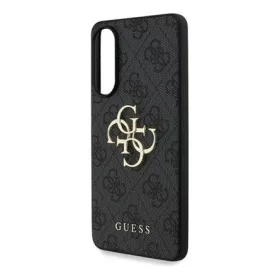   CG MOBILE Samsung S25 Edge GUESS 4G BIG LOGO szilikon telefonvédő ütésállóság, bőr hatású hátlap, FEKETE