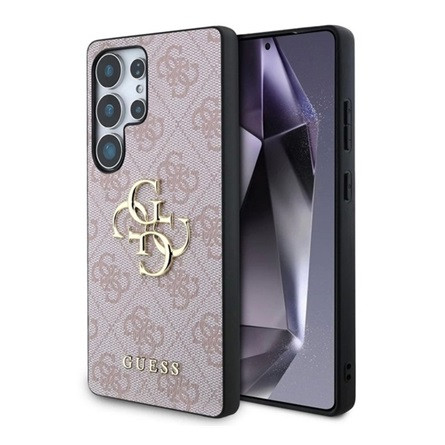 Cg Mobile Samsung S25 Ultra GUESS 4G BIG LOGO szilikon telefonvédő ütésállóság, bőr hatású hátlap, RÓZSASZÍN