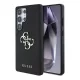 CG MOBILE Samsung S25 Ultra GUESS GRAINED BIG 4G LOGO SMALL CLASSIC LOGO telefonvédő ütésállóság, bőr hatású hátlap, FEKETE