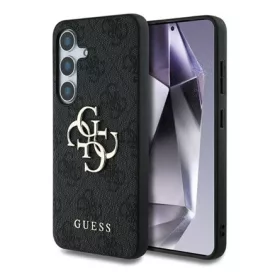   Cg Mobile Samsung S25 Plus GUESS 4G BIG LOGO szilikon telefonvédő ütésállóság, bőr hatású hátlap, FEKETE