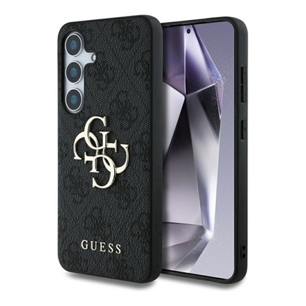 Cg Mobile Samsung S25 GUESS 4G BIG LOGO szilikon telefonvédő ütésállóság, bőr hatású hátlap, FEKETE