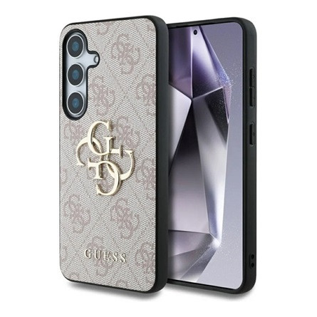 Cg Mobile Samsung S25 GUESS 4G BIG LOGO szilikon telefonvédő ütésállóság, bőr hatású hátlap, RÓZSASZÍN