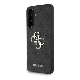   CG MOBILE Samsung A36 5G GUESS PU 4G METAL LOGO CASE műanyag telefonvédő ütésállóság, bőr hatású hátlap, SÖTÉTSZÜRKE