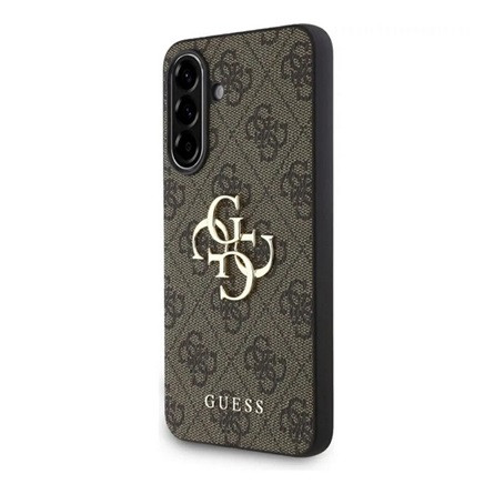 CG MOBILE Samsung A56 5G GUESS PU 4G METAL LOGO CASE műanyag telefonvédő ütésállóság, bőr hatású hátlap, BARNA