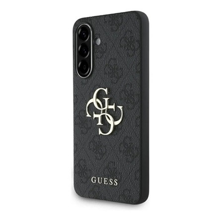 CG MOBILE Samsung A56 5G GUESS PU 4G METAL LOGO CASE műanyag telefonvédő ütésállóság, bőr hatású hátlap, SÖTÉTSZÜRKE