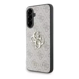   CG MOBILE Samsung A56 5G GUESS PU 4G METAL LOGO CASE műanyag telefonvédő ütésállóság, bőr hatású hátlap, RÓZSASZÍN