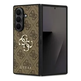   CG MOBILE Samsung Z Fold7 GUESS 4G BIG LOGO szilikon telefonvédő ütésállóság, bőr hatású hátlap, SÖTÉTBARNA