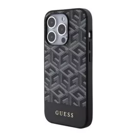   CG Mobile iPhone 15 Pro GUESS 4G G CUBE szilikon telefonvédő műanyag hátlap, MagSafe, FEKETE