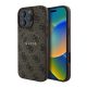 CG Mobile iPhone 16 Pro 5G GUESS 4G RING CLASSIC LOGO szilikon telefonvédő ütésállóság, MagSafe, BARNA