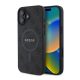 CG Mobile iPhone 16 5G GUESS 4G RING CLASSIC LOGO szilikon telefonvédő ütésállóság, MagSafe, FEKETE