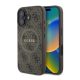 CG Mobile iPhone 16 5G GUESS 4G RING CLASSIC LOGO szilikon telefonvédő ütésállóság, MagSafe, BARNA