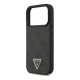 CG MOBILE iPhone 17 Pro GUESS LEATHER 4G TRIANGLE STRASS MAGSAFE szilikon telefonvédő bőr hatású hátlap, MagSafe, FEKETE
