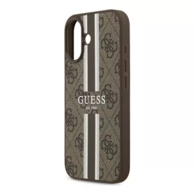   CG MOBILE iPhone 17 GUESS 4G PRINTED STRIPES szilikon telefonvédő ütésállóság, MagSafe, SÖTÉTBARNA