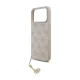 CG MOBILE iPhone 17 Pro Max GUESS 4G CHARMS műanyag telefonvédő textil hátlap, telefondísz, RÓZSASZÍN