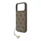 CG MOBILE iPhone 17 Pro Max GUESS 4G CHARMS műanyag telefonvédő textil hátlap, telefondísz, BARNA