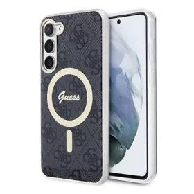   CG MOBILE Samsung S23 Plus GUESS 4G MAGSAFE szilikon telefonvédő ütésállóság, műanyag hátlap, FEKETE