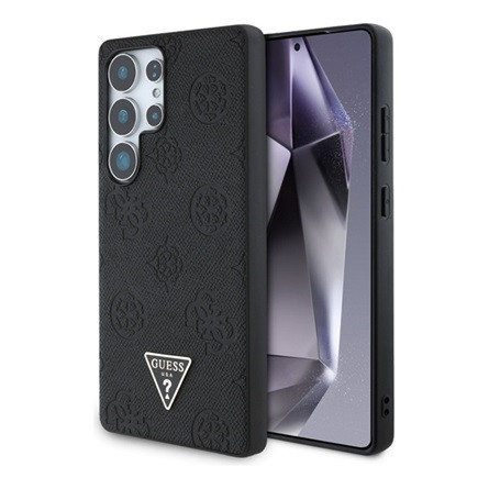 CG MOBILE Samsung S25 Ultra GUESS GRAINED HOT STAMP PEONY PATTERN szilikon telefonvédő ütésállóság, MagSafe, FEKETE