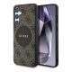 CG MOBILE Samsung S25 Plus GUESS 4G ROUND PATCH CLASSIC LOGO szilikon telefonvédő ütésállóság, MagSafe, VILÁGOSBARNA