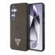 CG MOBILE Samsung S25 GUESS GRAINED HOT STAMP PEONY PATTERN szilikon telefonvédő ütésállóság, MagSafe, SÖTÉTBARNA