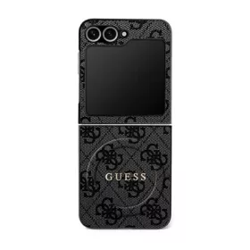   CG MOBILE Samsung Z Flip7 GUESS 4G RING CLASSIC LOGO szilikon telefonvédő ütésállóság, MagSafe, FEKETE