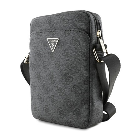 CG MOBILE GUESS PU 4G TRIANGLE LOGO kézitáska álló univerzális, vállpánt, FEKETE