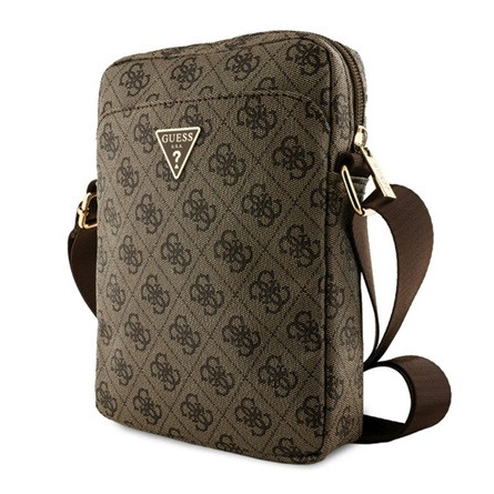 CG MOBILE GUESS PU 4G TRIANGLE LOGO kézitáska álló univerzális, vállpánt, BARNA