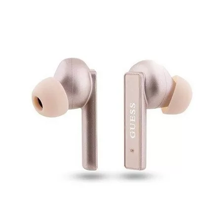 CG Mobile GUESS PRINTED LOGO Bluetooth fülhallgató SZTEREO v5.1, mikrofon + töltőtok, ROZÉARANY
