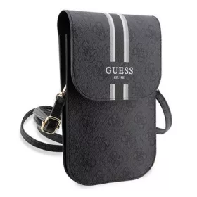   CG MOBILE GUESS PU QUILTED 4G METAL LOGO kézitáska álló univerzális, vállpánt, FEKETE