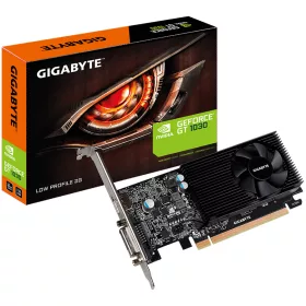   GIGABYTE Video Card NVidia GeForce GT 1030 LP GDDR5 2GB/64bit, 1227MHz/6008MHz, PCI-E 3.0 x16, HDMI, DVI-D, Cooler, 1 x HDMI+DVI low profile bracket, Retail