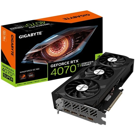 Gigabyte Videókártya - nVidia RTX 4070 Ti Super (16384MB, GDDR6X, 192bit, 2625/21000Mhz, 1xHDMI, 3xDP)