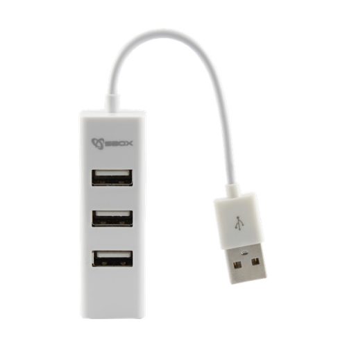 SBOX USB HUB, Fehér, 4xUSB 2.0