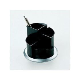   HELIT Írószertartó, forgatható,"Silver", fekete-ezüst