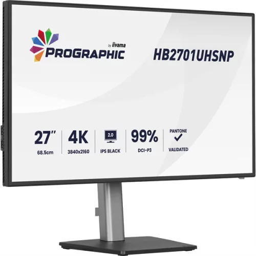 IIYAMA ProGraphic monitor, IPS, 27", 3840x2160, 16:9, 450 cd/m˛, 4ms, 3000:1, HDMI/DisplayPort/USB-C/RJ45